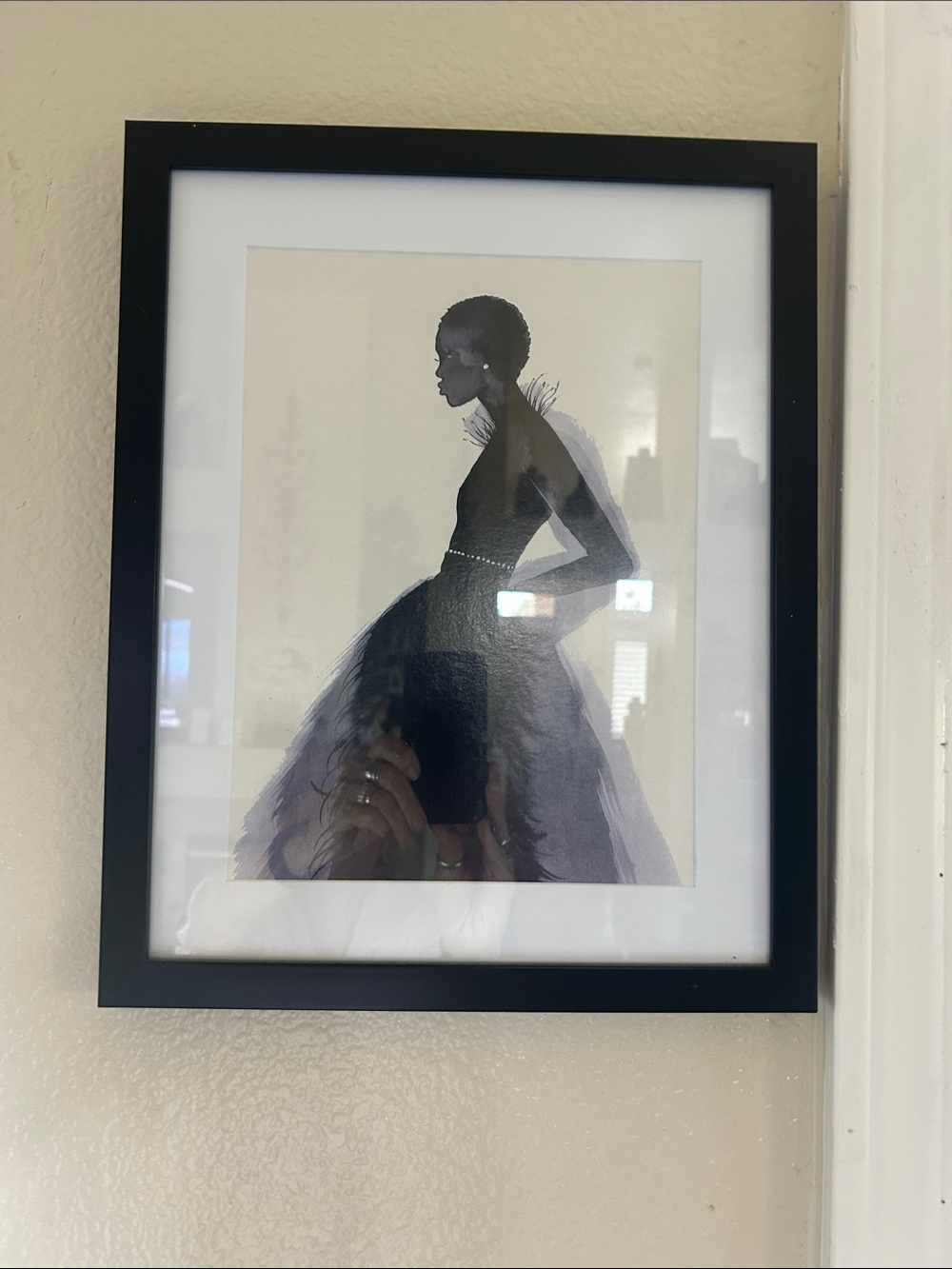 Framed Fashion Silhouette Art Print - Black Frame